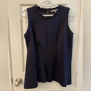 RACHEL‎ Rachel Roy Navy Fitted Sleeveless Asymmetrical Peplum Top XL